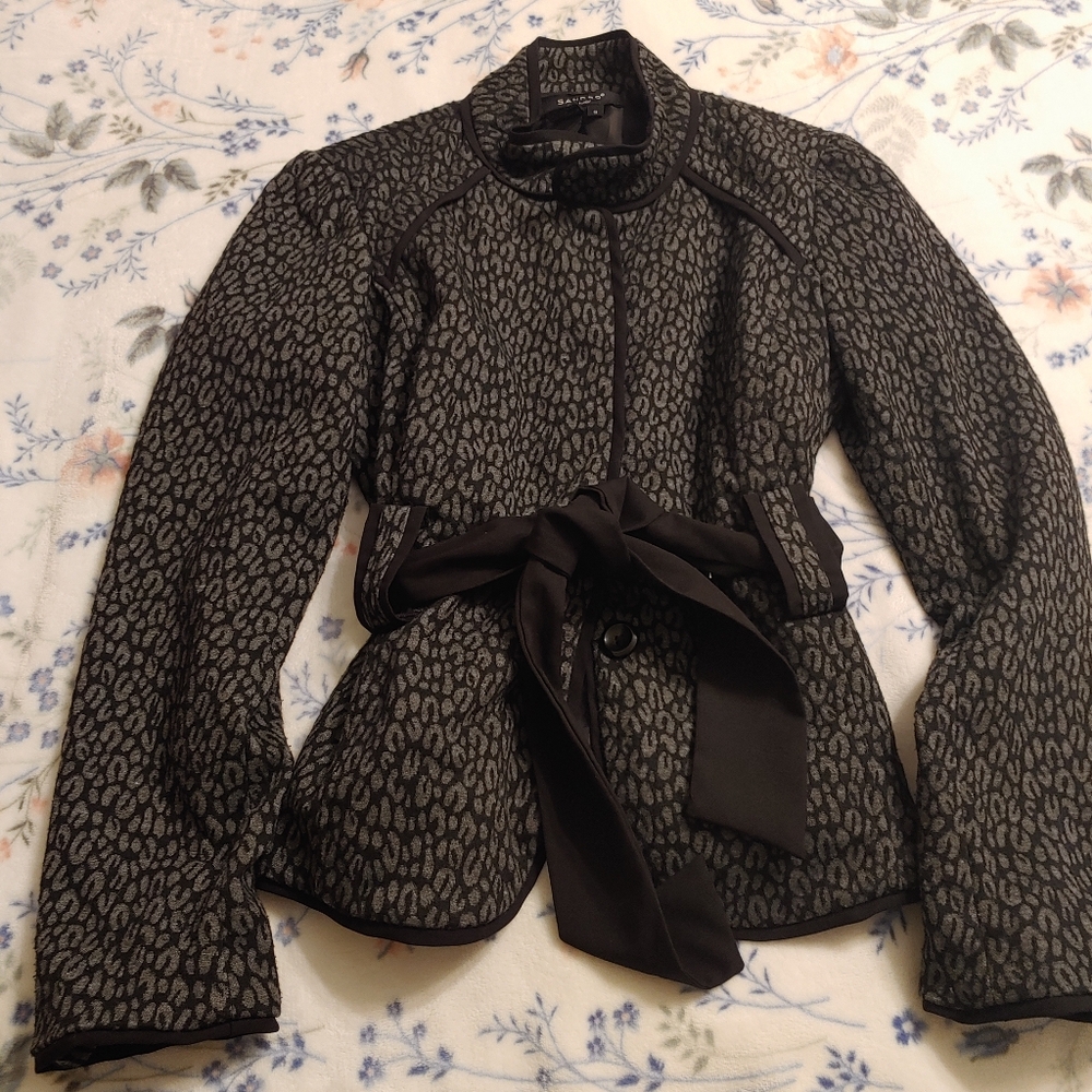 Sandro Sportswear Grey Belted Jacket.